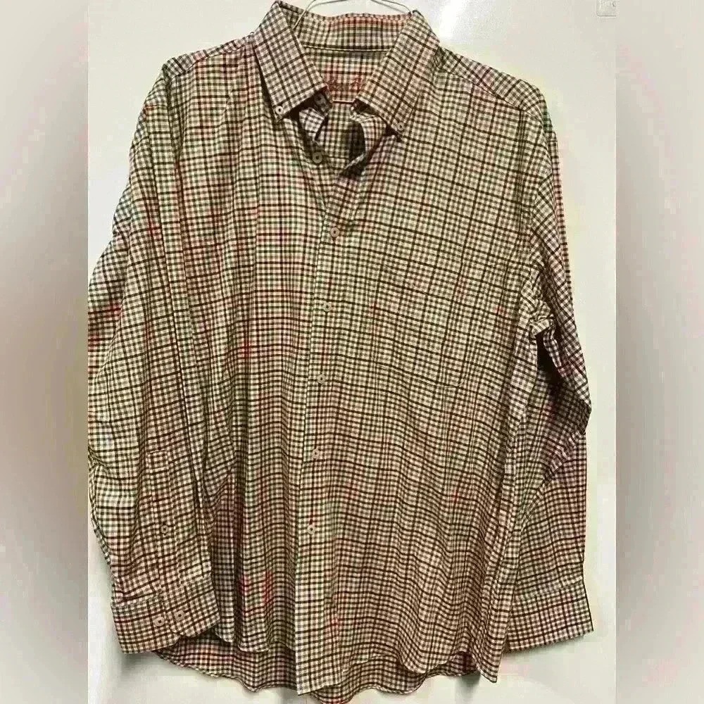 Alan Flusser Multi Color Plaid long sleeve button down plaid - Large fitted